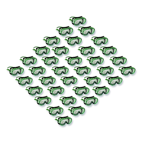 KleenGuard V8 Monogoggle 211 Goggle. Clear Lens, Green Frame, 36/Carton (16668)