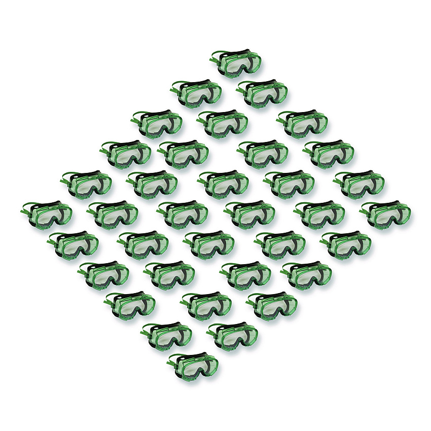 KleenGuard V8 Monogoggle 211 Goggle. Clear Lens, Green Frame, 36/Carton (16668)