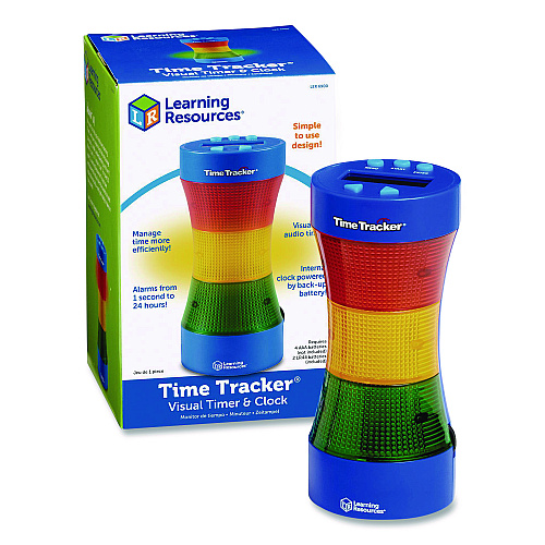 Learning Resources Time Tracker Visual Timer and Clock, LCD, 5.4 x 8.6 x 2.5, Assorted Colors (LER6900)