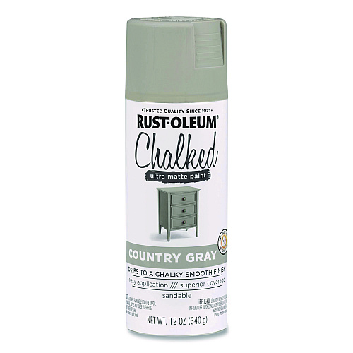 Rust-Oleum Ultra Matte Chalked Paint, Matte Country Gray, 12 oz Aerosol Can (302593EA)