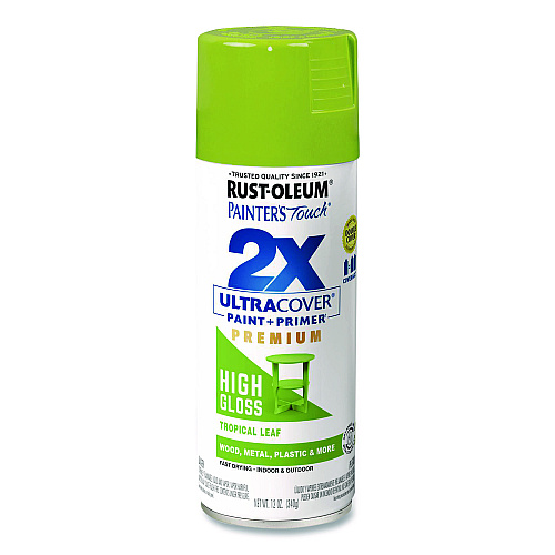 Rust-Oleum Painter's Touch 2X Ultra Cover Spray Paint, High Gloss Tropical Leaf, 12 oz Aerosol Can (331179EA)