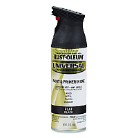 Rust-Oleum Universal Premium Spray Paint, Flat Black, 12 oz Aerosol Can (245198EA)