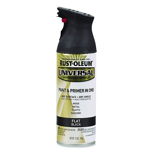 Rust-Oleum Universal Premium Spray Paint, Flat Black, 12 oz Aerosol Can (245198EA)