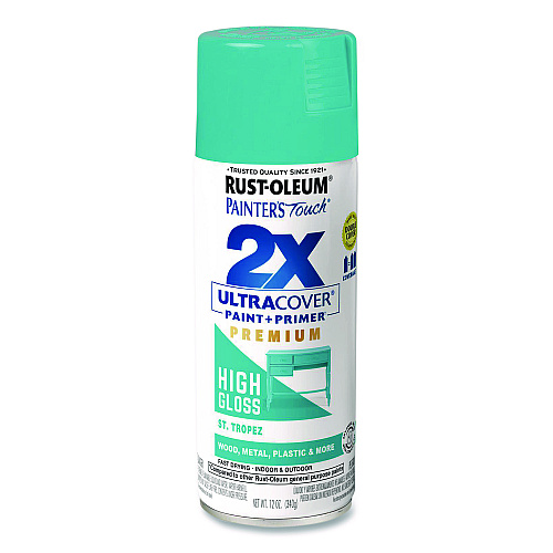 Rust-Oleum Painter's Touch 2X Ultra Cover Spray Paint, High Gloss St. Tropez, 12 oz Aerosol Can (331175EA)
