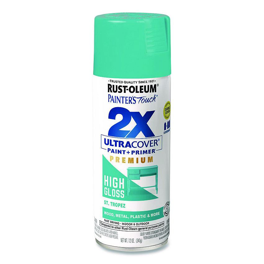 Rust-Oleum Painter's Touch 2X Ultra Cover Spray Paint, High Gloss St. Tropez, 12 oz Aerosol Can (331175EA)