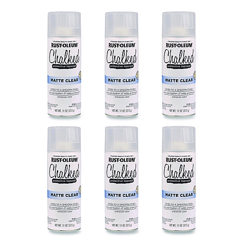 Rust-Oleum Ultra Matte Chalked Paint, Matte Clear, 12 oz Aerosol Can, 6/Carton (302599)