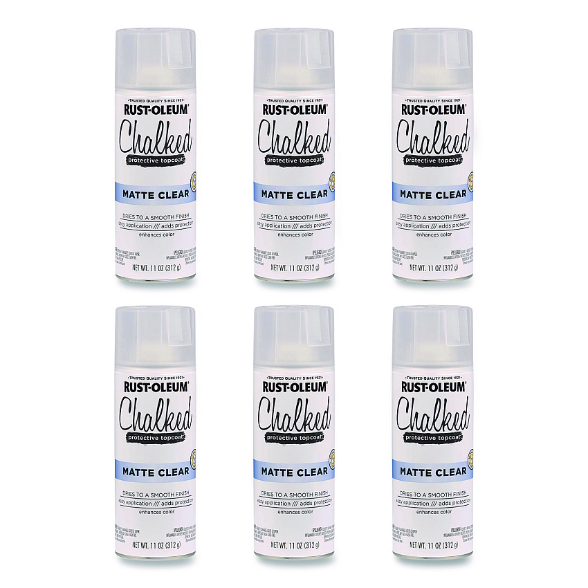 Rust-Oleum Ultra Matte Chalked Paint, Matte Clear, 12 oz Aerosol Can, 6/Carton (302599)