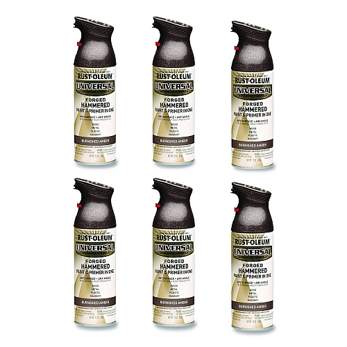 Rust-Oleum Universal Premium Spray Paint, Hammer Amber, 12 oz Aerosol Can, 6/Carton (271480)
