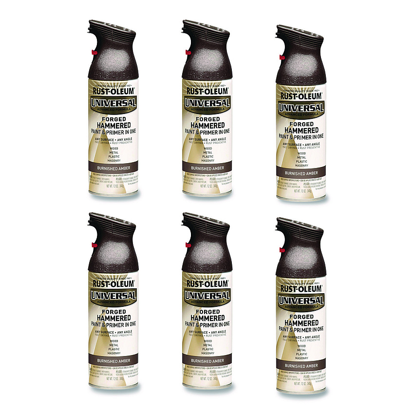 Rust-Oleum Universal Premium Spray Paint, Hammer Amber, 12 oz Aerosol Can, 6/Carton (271480)