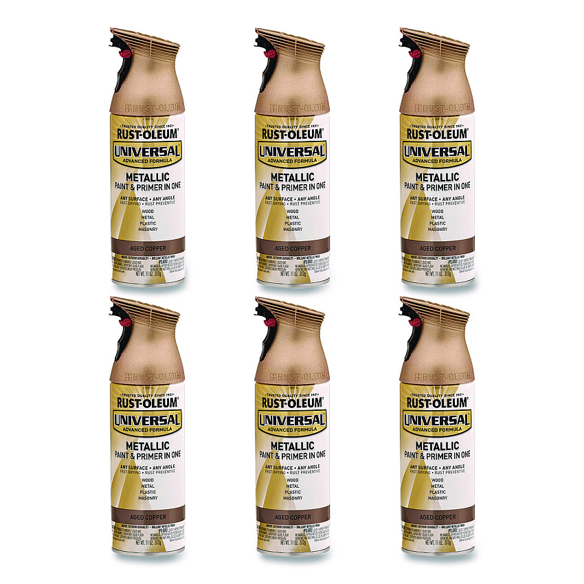 Rust-Oleum Universal Premium Spray Paint, Aged Copper, 12 oz Aerosol Can, 6/Carton (249132)