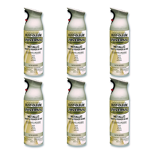 Rust-Oleum Universal Premium Spray Paint, Aged Nickel, 12 oz Aerosol Can, 6/Carton (249130)