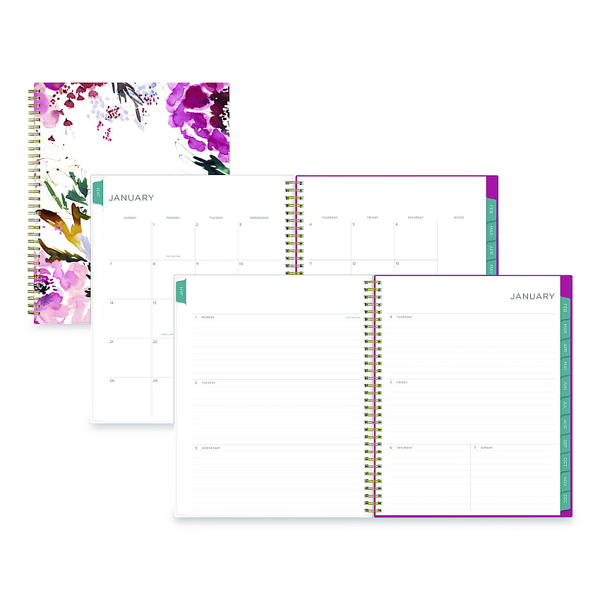 Blue Sky Kelly Ventura Magenta Bloom Weekly/Monthly Planner, Floral Artwork, 11 x 8.5, Multicolor Cover, 12-Month (Jan to Dec): 2026 (140945)