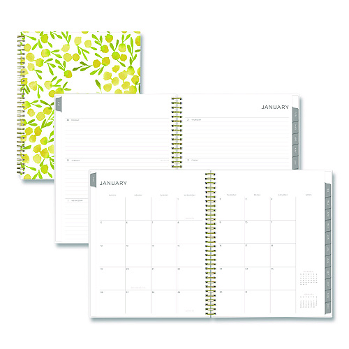 Blue Sky Mimosa Weekly/Monthly Planner, 11 x 8.5, Floral Artwork, Yellow/Green/White Cover, 12-Month (Jan to Dec): 2026 (149059)