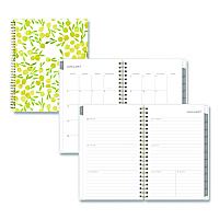 Blue Sky Mimosa Weekly/Monthly Planner, 8 x 5, Lemon Artwork, Yellow/Green/White Cover, 12-Month (Jan to Dec): 2026 (149061)
