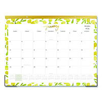 Blue Sky Mimosa Monthly Desk Pad Calendar, 22 x 17, Lemon Artwork, White/Yellow/Green Sheets, 12-Month (Jan to Dec): 2026 (149063)