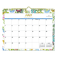 Blue Sky Day Designer Flutter Academic Year Wall Calendar, Butterfly Floral Artwork, 11 x 8.75, 12-Month (July to June): 2025 to 2026 (136694)