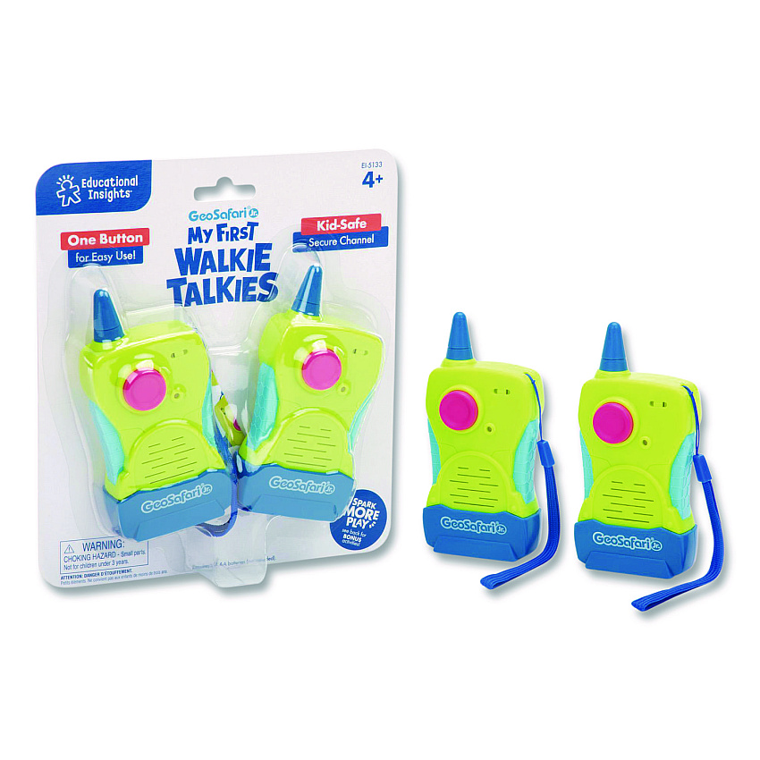 Educational Insights My First Walkie Talkies, Range: 300 ft, 8.9 x 7 x 1.2, Multicolor, 2 Walkie Talkies (5133)