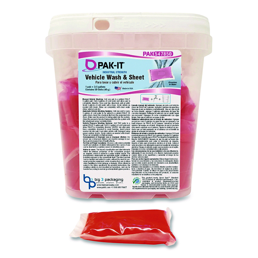 PAK-IT Vehicle Wash and Sheet, Uncented, 50 Packets (547820003200)