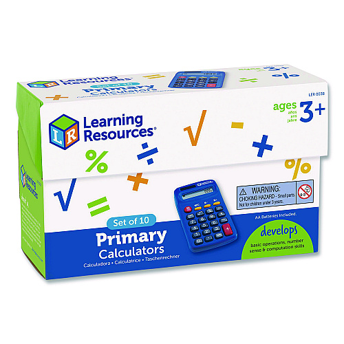 Learning Resources Primary Calculator, 8-Digit, LCD, 10 Calculators (LER0038)