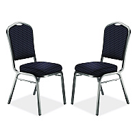 NPS 9300 Series Deluxe Upholstered Stack Chair, Fabric, Supports 500 lb, 19