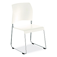 NPS 8800 Series Cafetorium Plastic Stack Chair, Supports Up to 500 lb, 18" Seat Height, White Seat/Back, Chrome Base, 4/Carton (880111014)