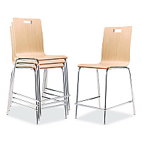 NPS Bushwick Series Bentwood Stool, Counter Height, Supports Up to 500 lb, 24