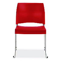 NPS 8800 Series Cafetorium Plastic Stack Chair, Supports Up to 500 lb, 18" Seat Height, Red Seat, Red Back, Chrome Base, 4/Carton (881711174)
