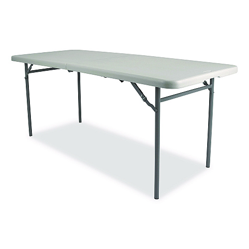 NPS Comfort Max Fold-in-Half Table, Rectangular, 60w x 30d x 29.25h, Speckled Gray Top, Gray Base/Legs (CMFIH3060)