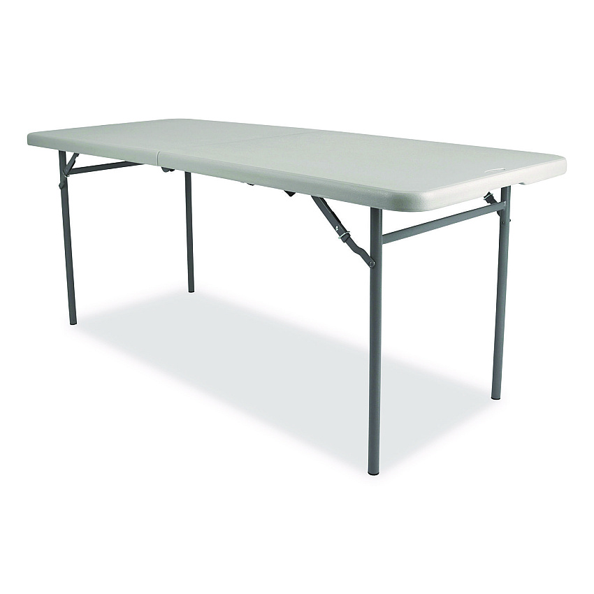 NPS Comfort Max Fold-in-Half Table, Rectangular, 60w x 30d x 29.25h, Speckled Gray Top, Gray Base/Legs (CMFIH3060)