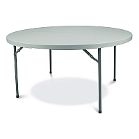 NPS Comfort Max Fold-in-Half Table, Round, 48w x 48d x 29.25h, Speckled Gray Top, Gray Base/Legs (CMFIH48R)