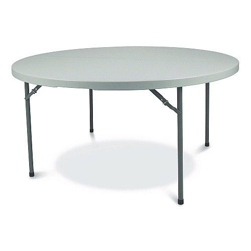 NPS Comfort Max Fold-in-Half Table, Round, 48w x 48d x 29.25h, Speckled Gray Top, Gray Base/Legs (CMFIH48R)