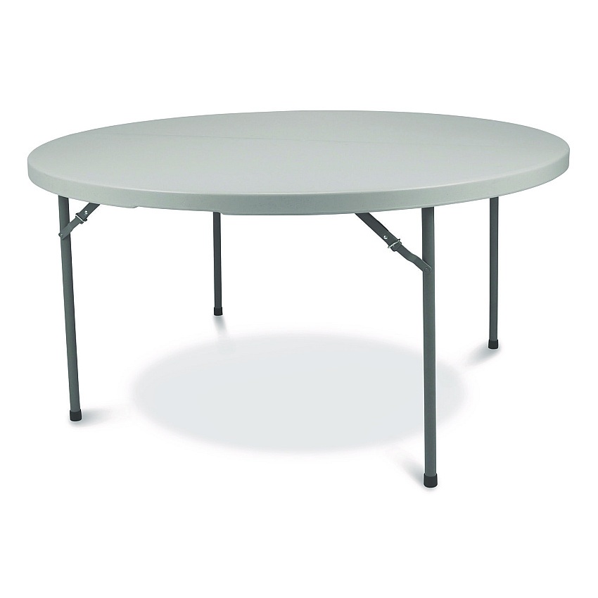 NPS Comfort Max Fold-in-Half Table, Round, 48w x 48d x 29.25h, Speckled Gray Top, Gray Base/Legs (CMFIH48R)