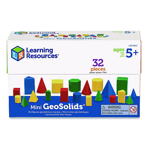 Learning Resources Mini GeoSolids, Grades K to 5, 32 Pieces (LER0913)