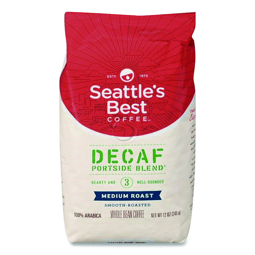 Seattle's Best Port Side Blend Whole Bean Coffee, Decaffeinated, 12 oz Bag (11008565)