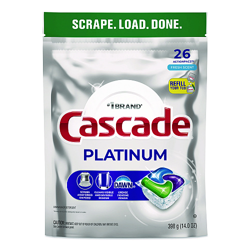 Cascade Platinum ActionPacs, Fresh Scent, 14 oz Pack, 26 Pods/Pack, 4 Packs/Carton (15536)