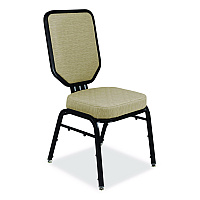 NPS Flex-Back Banquet Chair, Supports Up to 500 lbs, 18.6" Seat Height, Morticia Taupe Seat/Back, Black Base, 2/Pack (9688BG2)
