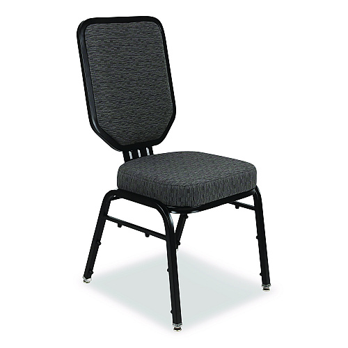 NPS Flex-Back Banquet Chair, Supports Up to 500 lbs, 18.6" Seat Height, Morticia Onyx Seat/Back, Black Base, 2/Pack (9690BG2)