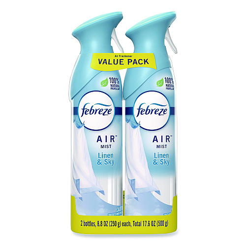 Febreze AIR, Linen and Sky, 8.8 oz Aerosol Spray, 2/Pack, 3 Packs/Carton (17340)