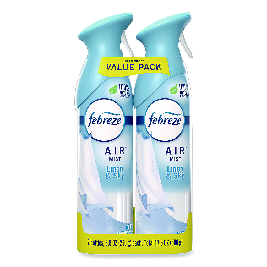 Febreze AIR, Linen and Sky, 8.8 oz Aerosol Spray, 2/Pack, 3 Packs/Carton (17340)