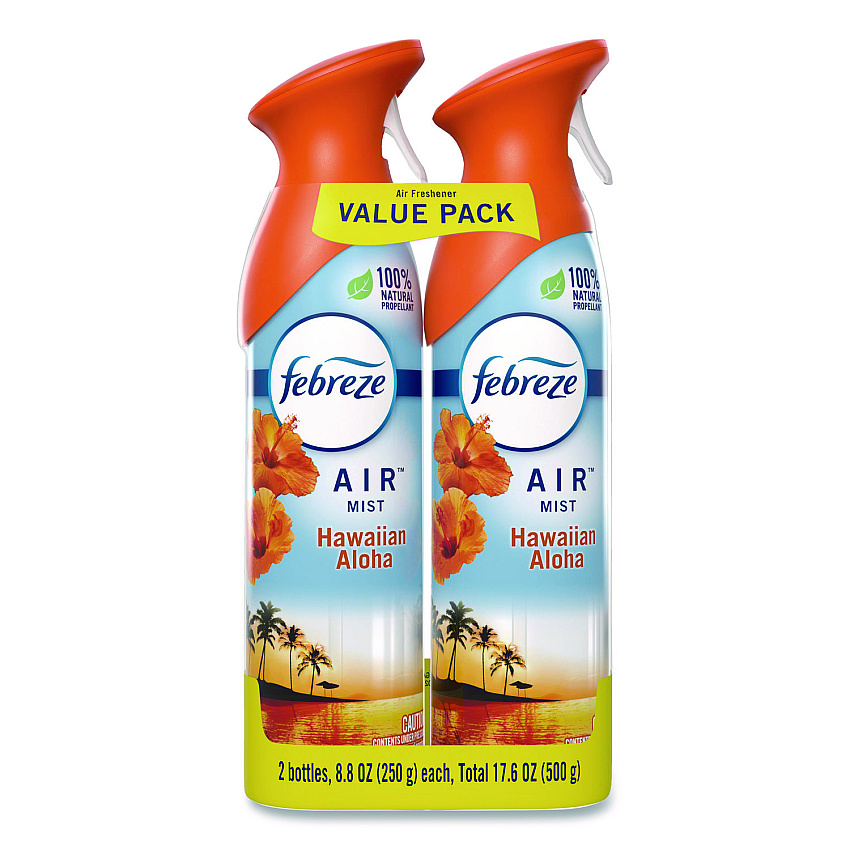 Febreze AIR, Hawaiian Aloha, 8.8 oz Aerosol Spray, 2/Pack, 3 Packs/Carton (17342)