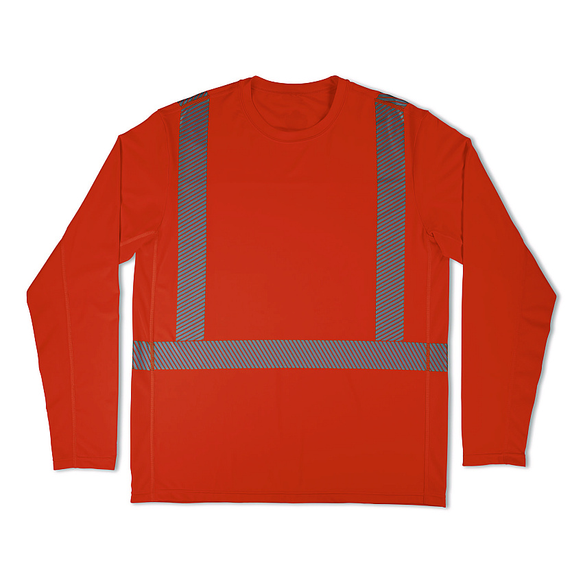 ergodyne Chill-Its 6688 Type R Class 2 Cooling Hi-Vis Sun Shirt with UV Protection, Small, Orange (12230)
