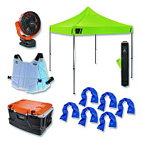 ergodyne Chill-Its 6672 Heat Stress Prevention and Recovery Station Kit, Pop-Up Tent, 48-qt Cooler, Fan, Vest, 6 Towels (12344)