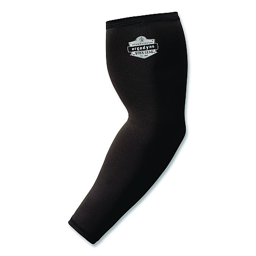 ergodyne Chill-Its 6691 Cooling Arm Sleeves with Box-Handling Grip, Polyester/Spandex, Medium, Black, Pair (12387)