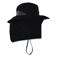 ergodyne Chill-Its 8934 Ranger Hat with Neck Shade, Microfiber/Polyester, Small/Medium, Black (12725)