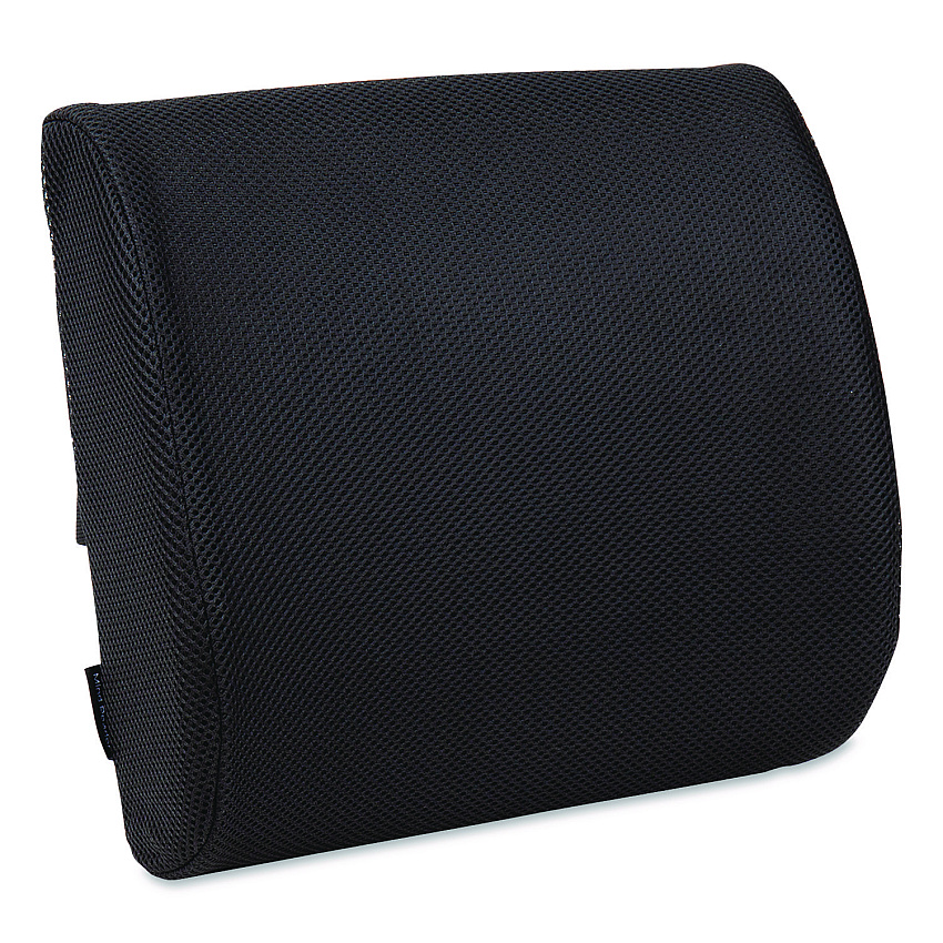 Mind Reader Memory Foam Ergonomic Lumbar Support Chair Cushion, 4 x 13.5 x 12.25, Black (BACKFOAMBLK)