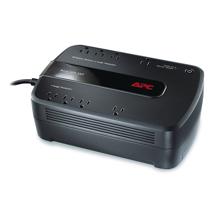 APC Back-UPS ES 550VA System, 8 Outlets, 550 VA, 365 J (733726)