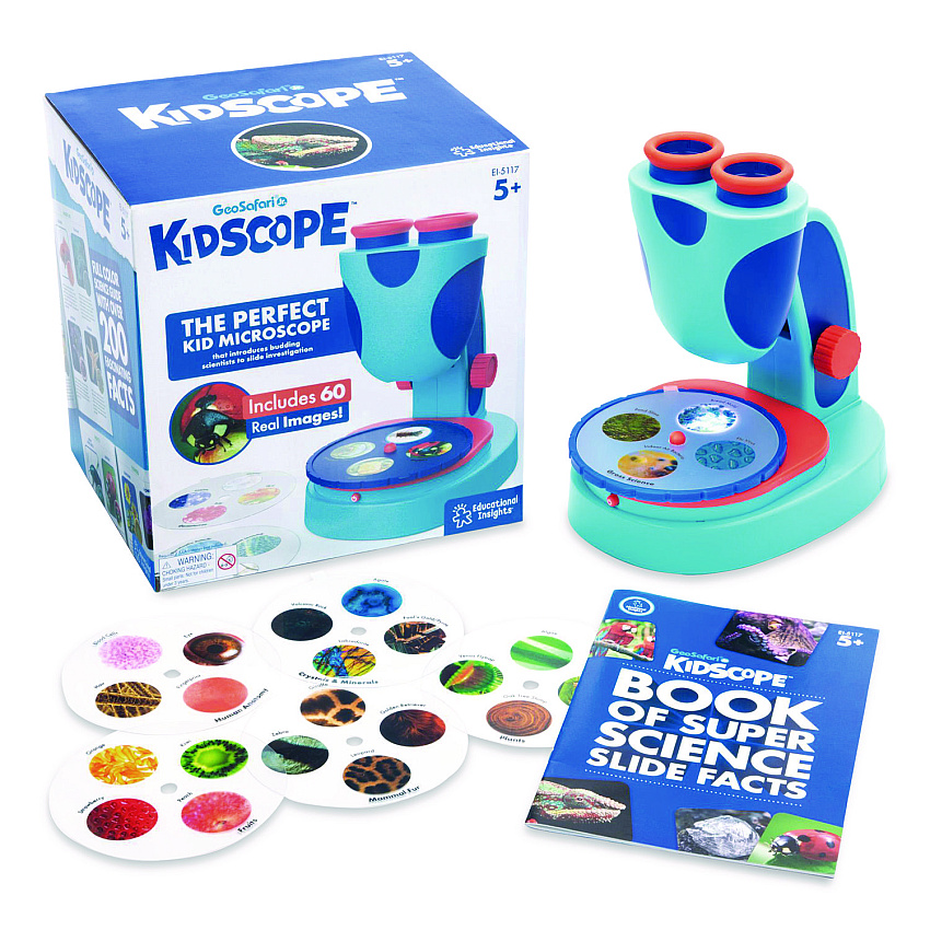 Educational Insights GeoSafari Jr. Kidscope, Ages 5 and Up, 3x Magnification, Blue (5117)
