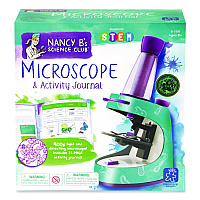 Educational Insights Nancy B's Science Club Microscope and Activity Journal, Ages 8 and Up, 30x to 400x Magnification, 8.7 x 9.2 x 4.3, Blue (5350)