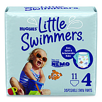 Huggies Little Swimmers, Size 4, Baby Weight 24 lbs to 34 lbs, Blue, 11/Pack, 8 Packs/Carton (18342)