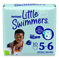 Huggies Little Swimmers, Size 5-6, Baby Weight 32 lbs and Up, Blue, 10/Pack, 8 Packs/Carton (18345)
